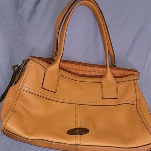 Coral-orange Fossil shoulder purse